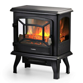 電気暖炉 フェイク暖炉 ストーブ TURBRO Suburbs 20" 1400W Electric Fireplace Stove, CSA Certified Freestanding Heater with Realistic Log Flame Effect, Black 【並行輸入品】