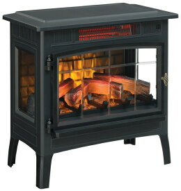 電気暖炉 フェイク暖炉 ストーブ Duraflame Electric Infrared Quartz Fireplace Stove with 3D Flame Effect, Black 【並行輸入品】