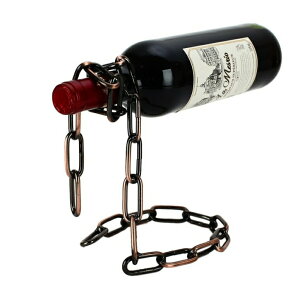 �������ȃ��C���z���_�[ �f�B�X�v���C ���C�����b�N Fantasee - Suspending Chain Wine Holder, Stainless Steel Wine Rack Wine Bottle Holder Novelty for Gift Kitchen Home Decoration (Bronze) �y���s�A���i�z