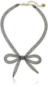 �x�b�c�B�W�����\�� �l�b�N���X Betsey Johnson Memoirs of Betsey Mesh Bow Necklace, 16 + 3 Extender �y���s�A���i�z
