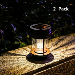 2pbN z[d \[[p[ ^ EH[^[v[t Ct[^u Pearlstar Hanging Solar Lights Outdoor - 2 Pack Solar Powered Waterproof Lanterns, Decor Landscape Lanterns with Warm Light LED and Retro Des