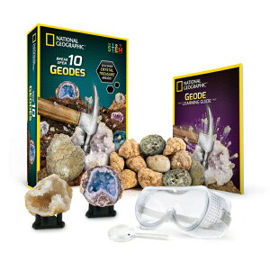 iViWIOtBbN uCNI[v 10 v~A WI[h fBXvCX^hx2 ȊwMtg National Geographic Break Open 10 Premium Geodes ? Includes Goggles, Detailed Learning Guide & 2 D