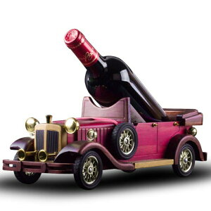 Cz_[ fBXvC ハCbN Yukuang Vintage car Wine Rack, Size (15.4in 5.5in 5.1in) Wooden Handmade Vintage Classic car Model Wine Rack, Capacity 750ml Bottle (red) ysAiz