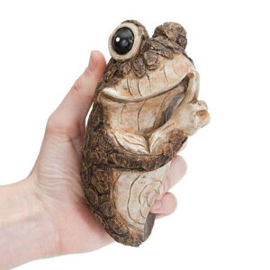 �K�[�f���I�[�i�����g �؂̑����� �A�[�g Bits and Pieces - Keep Quiet Frog Tree Peeker - Durable Polyresin Animal Tree-Hugger Sculpture - Lawn and Garden Outdoor Decor Statue �y���s�A���i�z