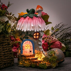 ソーラーパワー ガーデンライト LED オーナメント 庭置物 TERESA'S COLLECTIONS 8.8 Inch Garden Statues Fairy House - Boot, Solar Powered Garden Lights for Outdoor Patio Yard Decorations 【並行輸入品】