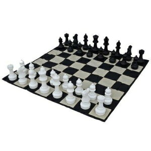 �W�����{�`�F�X �Z�b�g ���� �r�b�O ��30cm �M�t�g MegaChess 12 Inch Tall Chess Set and Chess Mat - Black and White - Plastic (King is 12" Tall) �y���s�A���i�z