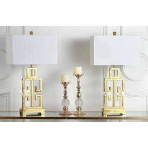 �T�t�@���B�� safavieh �e�[�u�������v �T�t�@�r�� �T�t�@���B�A Safavieh Lighting Collection Greek Key Antique Gold 28.75-inch Table Lamp (Set of 2) �y���s�A���i�z