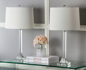 �T�t�@���B�� safavieh �e�[�u�������v �T�t�@�r�� �T�t�@���B�A Safavieh Lighting Collection Tyrone Crystal Column 27-inch Table Lamp (Set of 2) �y���s�A���i�z