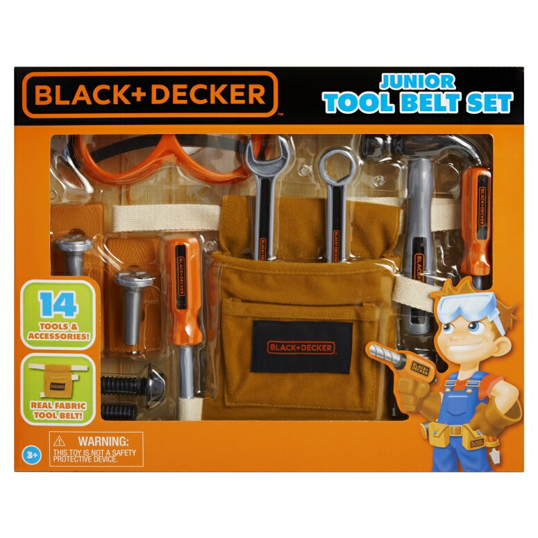 おもちゃのDIYツールキット おもちゃ DIYツールキット Black Decker Junior 14 Tool Belt まとめ買い Toy Set Piece 新着 並行輸入品