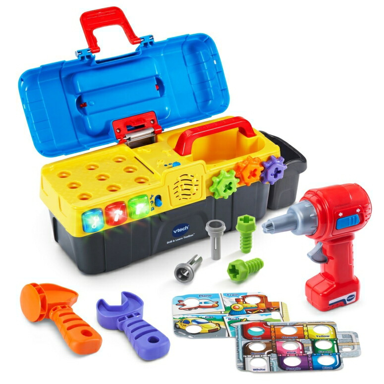 おもちゃのドリル ツールボックス おもちゃ ドリル VTech 期間限定で特別価格 完成品 Drill Toolbox Learn 並行輸入品