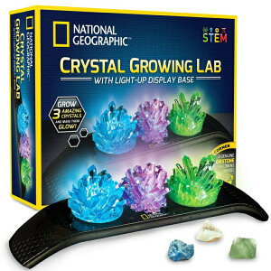 �i�V���i���W�I�O���t�B�b�N ���� �������� NATIONAL GEOGRAPHIC Crystal Growing Kit - 3 Vibrant Colored Crystals to Grow with Light-Up Display Stand & Guidebook, Includes 3 Real Gemstone Specimens Including A Geode & Green Fluorite �y��
