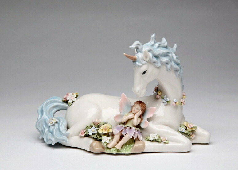 オルゴール ユニコーンと妖精 定価の67％ＯＦＦ Cosmos Gifts Porcelain Unicorn with Butterfly Wings Fairy Tune: Figurine Musical Box 8