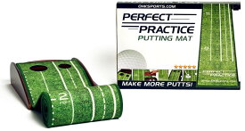 パッティングマット ゴルフパットマット 自動ボールリターン付 屋内屋外件用 パターマット PERFECT PRACTICE Putting Mat- Indoor and Outdoor Golf Putting Mat with Auto Ball Return 【並行輸入品】