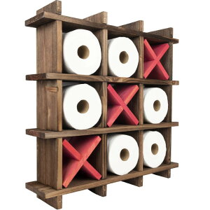 gCbg[z_[ }ocQ[ × Excello Global Products Rustic Wooden Toilet Paper Holder  k CeA y[p[z_[ gCbgy[p[ X^h gC[ gCb