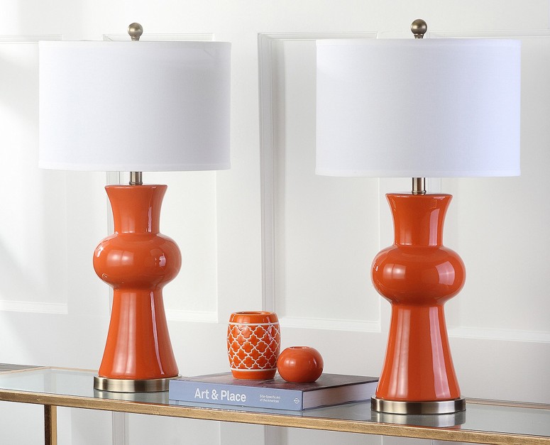 おしゃれなデザイン テーブルランプ サファヴィヤ safavieh サファビヤ サファヴィア 最大71％オフ Safavieh Lighting Collection Lola Table Set 並行輸入品 Orange Column 最大99％オフ！ Lamp 2 of 30-inch