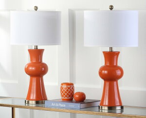 �T�t�@���B�� safavieh �e�[�u�������v �T�t�@�r�� �T�t�@���B�A Safavieh Lighting Collection Lola Column Orange 30-inch Table Lamp (Set of 2) �y���s�A���i�z