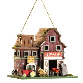 巣箱 バードハウス 庭 インコ 文鳥 オウム ヨウム Gifts & Decor Country Farmstead Rustic Barnyard Wooden Bird House 【並行輸入品】