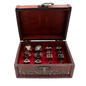 ʑ̃_CXZbg EH[Q[ TRPG DND  Two Metal Dice Role Playing Sets with Storage Chest for Tabletop Games ysAiz