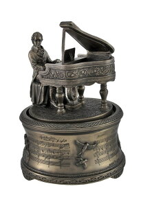 IS[ uYdグ [c@g J Bronzed Finish Mozart "The Magic Flute' Spinning Music Box ysAiz
