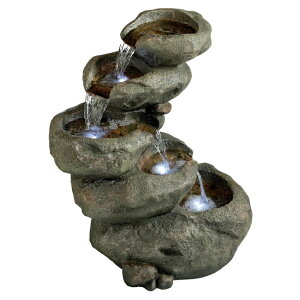 K[f  CeA u^  ̃IuWF EH[^[tH[t@Ee Water Fountain with LED Light - Avalanche Peak Garden Decor Rock Fountain - Outdoor Water Feature ysAiz