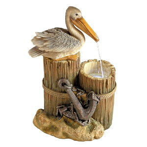 K[f  CeA u^  ̃IuWF EH[^[tH[t@Ee Coastal Decor Water Fountain with LED Light - Pelican's Seashore Roost Garden Decor Fountain - Outdoor Water Feature ysA