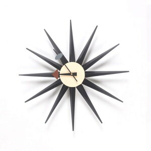 Ǌ|v  SHISEDECO Modern George Nelson Sunburst Clock in Black Color - Non Ticking,Wooden Mid Century Retro Design Decorative Silent Wall Quartz Clock for Home,Living Room,Office and Bedroom etc.(Black) ysAiz