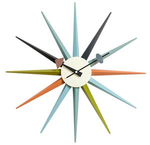 Ǌ|v  SHISEDECO Modern George Nelson Sunburst Clock Multicolor - Non Ticking,Wooden Mid Century Retro Design Decorative Silent Wall Quartz Clock for Home,Living Room,Office and Bedroom etc.(Multicolor) ysAiz