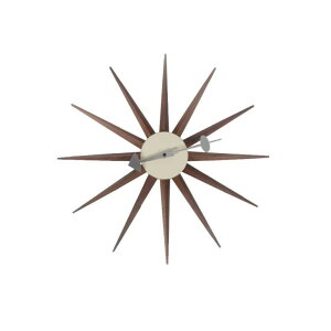 Ǌ|v  SHISEDECO George Nelson Clock, Decorative Modern Silent Wall Clock for Home, Kitchen,Living Room,Office etc. - Colorful Wooden Mid Century Retro Design(Full Range Available) (Sunburst Clock Walnut) ysAiz