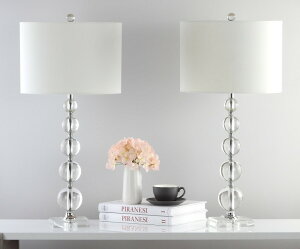 �T�t�@���B�� safavieh �e�[�u�������v �T�t�@�r�� �T�t�@���B�A Safavieh Lighting Collection Liam Stacked Crystal Ball 29-inch Table Lamp (Set of 2) �y���s�A���i�z