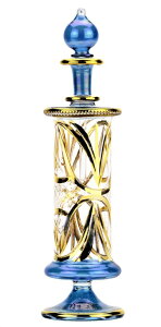 CeA  r  킢 NileCart X large Egyptian perfume bottles handmade in Egypt with 24K gold decoration your for Perfume, Essential Oils, Egyptian Decoration or Party Table Centerpiece (Blue) ysAiz