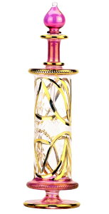 CeA  r  킢 NileCart X large Egyptian perfume bottles handmade in Egypt with 24K gold decoration your for Perfume, Essential Oils, Egyptian Decoration or Party Table Centerpiece (Pink) ysAiz