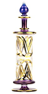 CeA  r  킢 NileCart X large Egyptian perfume bottles handmade in Egypt with 24K gold decoration your for Perfume, Essential Oils, Egyptian Decoration or Party Table Centerpiece (Violet) ysAiz