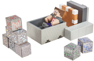 �}�C�N�� �������� �X�e�B�[�u �g���b�R ���C�w�� �v���C�Z�b�g Minecraft Minecart Mayhem Playset with Steve Character Figure, Launching Cart and Accessories, Creation, Exploration and Survival Game for Kids Ages 6 Years and Older 