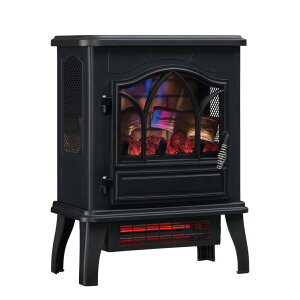デュアフレーム 電気暖炉 暖炉型ファンヒーター 電気ストーブ フェイク暖炉 Duraflame DFI-470-04 Infrared Quartz Fireplace Stove, Black 【並行輸入品】