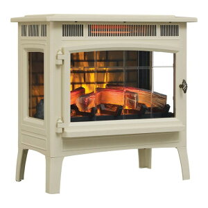 デュアフレーム 電気暖炉 暖炉型ファンヒーター 電気ストーブ フェイク暖炉 Duraflame 3D Infrared Electric Fireplace Stove with Remote Control - Portable Indoor Space Heater - DFI-5010 (Cream) 【並行輸入品】
