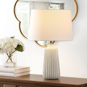 �T�t�@���B�� safavieh �e�[�u�������v �T�t�@�r�� �T�t�@���B�A Safavieh Lighting Collection Sawyer 24-inch Ivory Ceramic Table Lamp (LED Bulb Included) TBL4344A �y���s�A���i�z