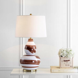 �T�t�@���B�� safavieh �e�[�u�������v �T�t�@�r�� �T�t�@���B�A Safavieh TBL4013A Lighting Collection Aileen White Table Lamp, Brown/Gold �y���s�A���i�z