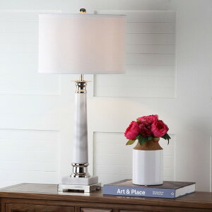 �T�t�@���B�� safavieh �e�[�u�������v �T�t�@�r�� �T�t�@���B�A Safavieh Lighting Collection Colleen White Marble Table Lamp (Set of 2), 31 �y���s�A���i�z