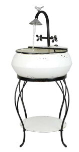 K[f  CeA u^  ̃IuWF EH[^[tH[t@Ee Alpine Corporation YHL170 Antique Vintage Sink Metal Fountain & Stand, 32 Inch Tall, White ysAiz
