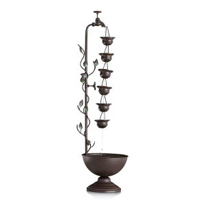 K[f  CeA u^  ̃IuWF EH[^[tH[t@Ee Alpine Corporation MAZ254 Alpine Hanging 6-Cup Tiered Floor Bronze Indoor/Outdoor Garden, Entryway, Patio, Ya Water Fountain, 36", B