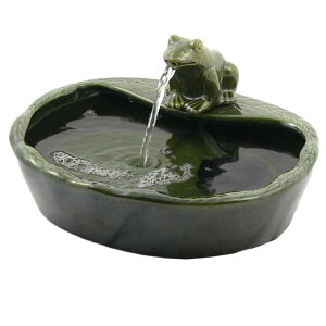 K[f  CeA u^  ̃IuWF EH[^[tH[t@Ee Sunnydaze Solar Frog Water Fountain - Small Outdoor Ceramic Fountain for Patio, Backyard, & Garden - 7 Inch ysAiz