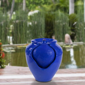 K[f  CeA u^  ̃IuWF EH[^[tH[t@Ee Pure Garden 50-LG1184 Jar Fountain - Indoor or Outdoor Ceramic-Look Glazed Pot Resin Water Feature with Electric Pump and LED Lights