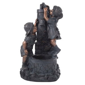 K[f  CeA u^  ̃IuWF EH[^[tH[t@Ee Outdoor Water Fountain With Boy and Girl, Antique Bronze Design and Soothing Sound for Decor on Patio, Lawn and Garden By Pure Garde