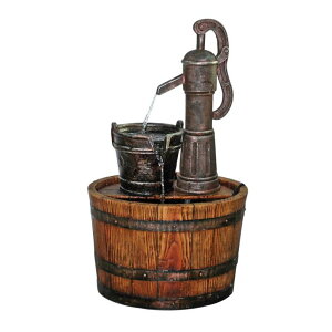 K[f  CeA u^  ̃IuWF EH[^[tH[t@Ee Design Toscano SS11155 Water Fountain - Cistern Well Pump Wood Barrel Garden Decor Fountain - Outdoor Water Feature,full color y