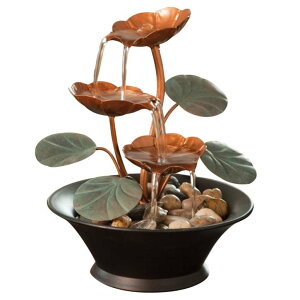   ̃IuWF e[ugbvt@Ee CeA Bits and Pieces - Indoor Water Lily Water Fountain-Small Size Makes This A Perfect Tabletop Decoration - Compact and Lightweight ysAiz