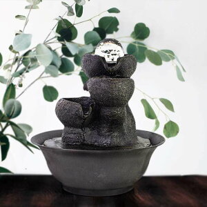   ̃IuWF e[ugbvt@Ee CeA Ferrisland Tabletop Fountain Small Relaxation Waterfall Fountain Feature - 3-Step Modern Water Fountain with LED Ball for Office Desktop DecoPortable Fountain In