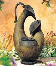 卓上 噴水 滝のオブジェ テーブルトップファウンテン インテリア噴水 John Timberland Weathered Jug Mediterranean Table-Top Water Fountain 24" High Cascading for Table Desk Yard Garden Patio Deck Home Relaxation 【並行輸入品】