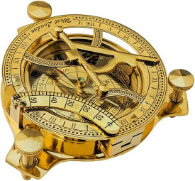 真鍮製 日時計 コンパス 真ちゅう サンダイアル Brass Sundial Compass 3" Antique Marine Fully Functional Compass Nautical Item 【並行輸入品】