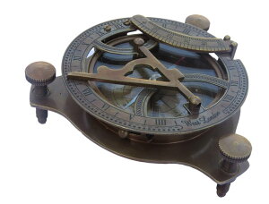 真鍮製 日時計 コンパス 真ちゅう サンダイアル Brass Sundial Compass 5" Nautical Decor 【並行輸入品】
