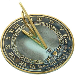 真鍮製 日時計 コンパス 真ちゅう サンダイアル NauticalMart Brass Sundial Grow Old with Me 【並行輸入品】